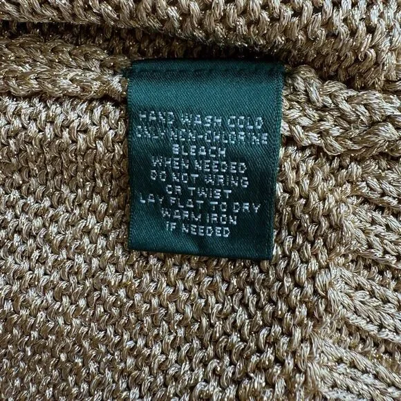 Lauren by Ralph Lauren Petites Gold Metallic Knit Turtleneck Sweater - Picture 8 of 13